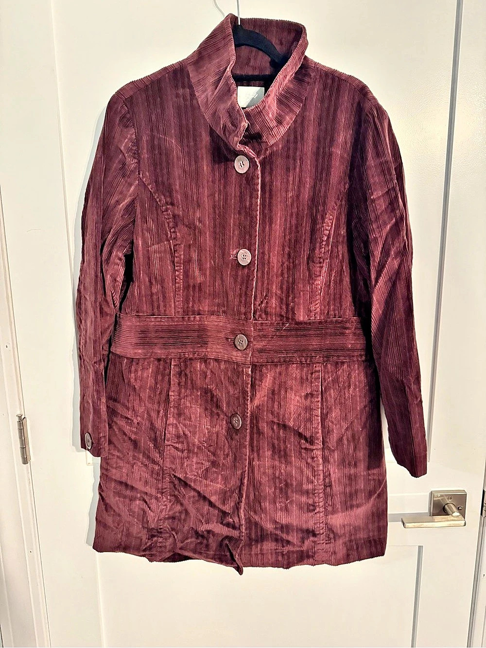J. Jill Burgundy Corduroy Utility Jacket Coat New NWOT Size Large L